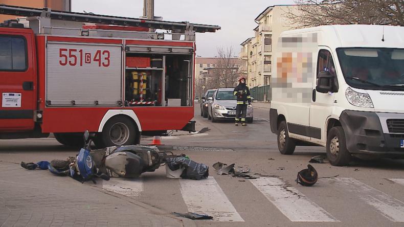 Wypadek przy ulicy Lelewela w Wejherowie