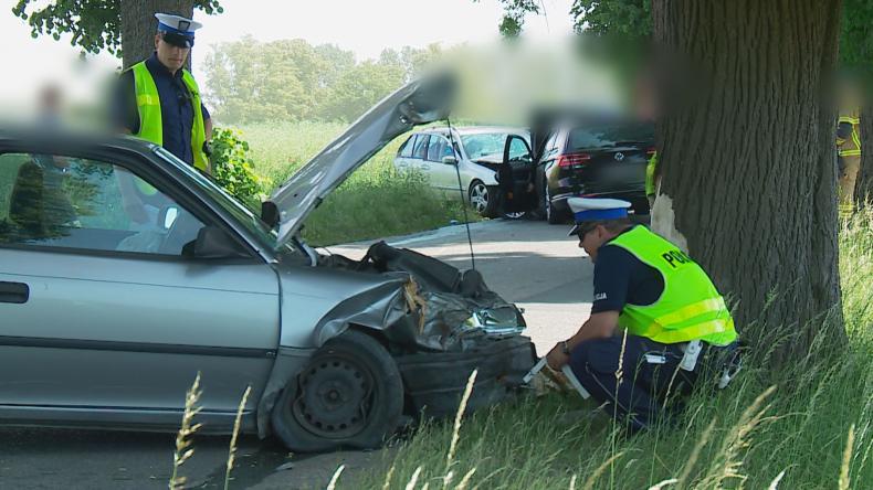 Zderzenie czterech samochodów w Kłaninie