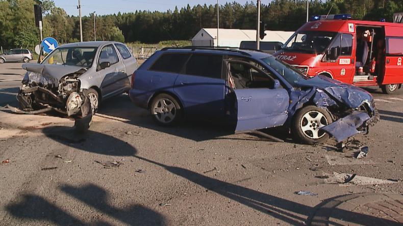 Wypadek na K6 w Kębłowie